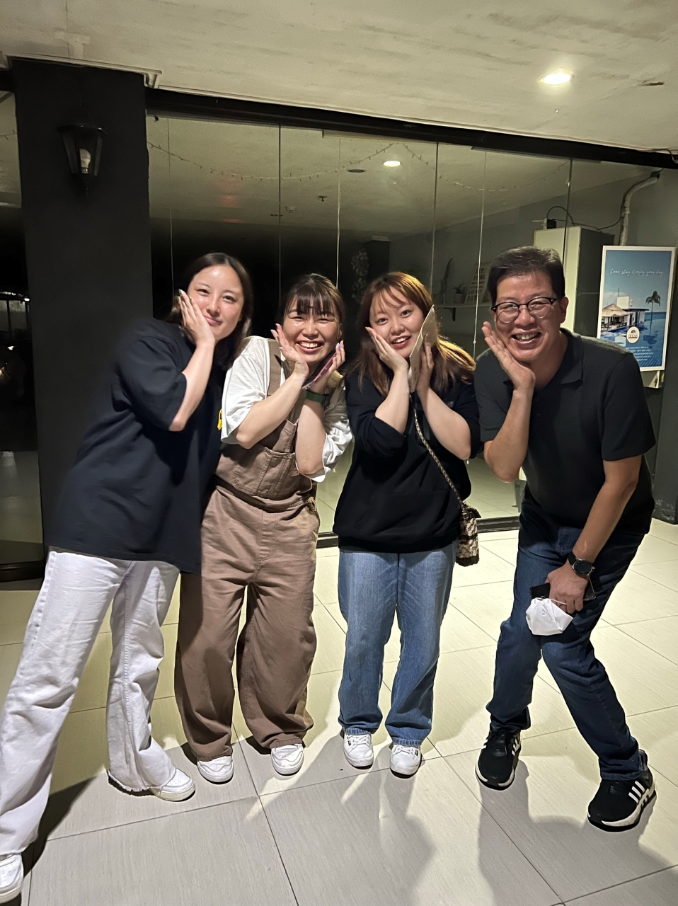 校長と3人